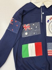 Vintage 80s Down Under Flags Australia Rugby-Style Pullover Sweatshirt Women L