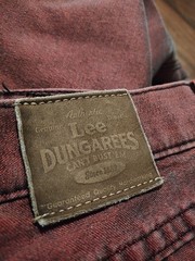Vintage Lee Dungarees Metallic Red Denim Y2K Hipster Jeans