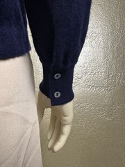 Vintage 1960s Ladies JAEGER Blue Lambswool Great Britain Blue Cardigan Sweater L