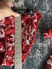 Vintage Silkscreen 100% Silk Camisole Set Size Large Red Floral W/ Hanger