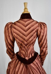 VICTORIAN FRENCH 2 PIECE VISITING DRESS WITH PARIS LABEL, 1890s