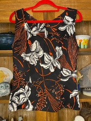Black, Red+White Top Size 8