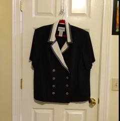 Vintage Studio I Women’s Black White Collared Blazer Dress. 2pc Size 22w