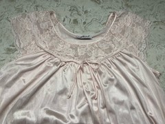 Vtg Gilead Pink Nylon Maxi Nightgown Lace Trim Hollywood Glamour Romantic S