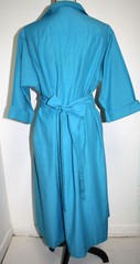 Anjac Fashions Womens Size 18 Shirt Dress Turquoise Blue Cuffed 3/4 Sleeve Belt