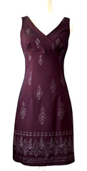 ALL THAT JAZZ Vtg Dark Plum Sleeveless Sheath Dress Stretch Sparkle Accent 9/10