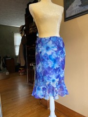 Lot of 2 Floral Lined Skirts in Blues ad Lavenders Size Small