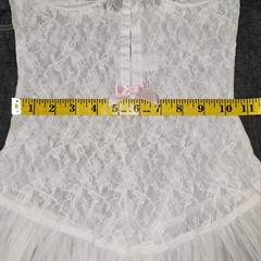 E. Bole White Lace Teddy Dress Angelcore Coquette Romantic Bridal M Vintage New