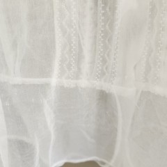 Vtg 50s Womens Sheer Blouse W/ Decorative Design Front & Sleeve Area 36 Ivory