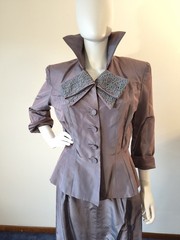 Vintage 50’s Parness Feinstein 2pc Purple Sharkskin Taffeta Cocktail Dress