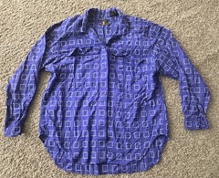 Vintage Liz Sport Women’s Size Medium Long Sleeve Button Up Blue Blouse Top