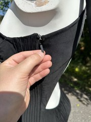 Vintage 2004 Gucci Black Silk Pleated Halter Open Back Dress IT 42 Tom Ford Era
