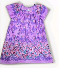 House Dress Night Gown Vintage White Stag Multicolor Floral Sz XL Satin Poly
