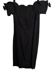 Vtg 90’s Roberta Little Black Dress Sz 13/14 Off Shoulder Scalloped Pretty Woman