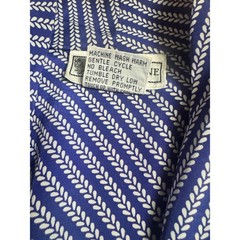 Vintage Evan Picone Size 12 (vintage size) Blue White Wrap Blouse Long Sleeve