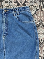 VINTAGE 1990s Y2K LizWear Denim Jean Mini Skirt SIZE 10 Mom Retro Cotton Pockets