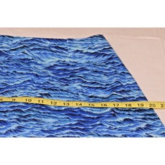 Vintage Skirt Size 28 Waist 70s Blue Ocean Waves Talon Zipper A-Line