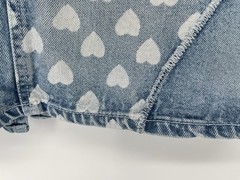 Vintage 1990s 2000s Y2K Patchwork Heart Denim Jean Midi Wiggle Skirt medium
