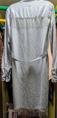 Bespoke Denim Lyocell Women Dress M Tall Rhinestone Fringe Urban Cowgirl Western