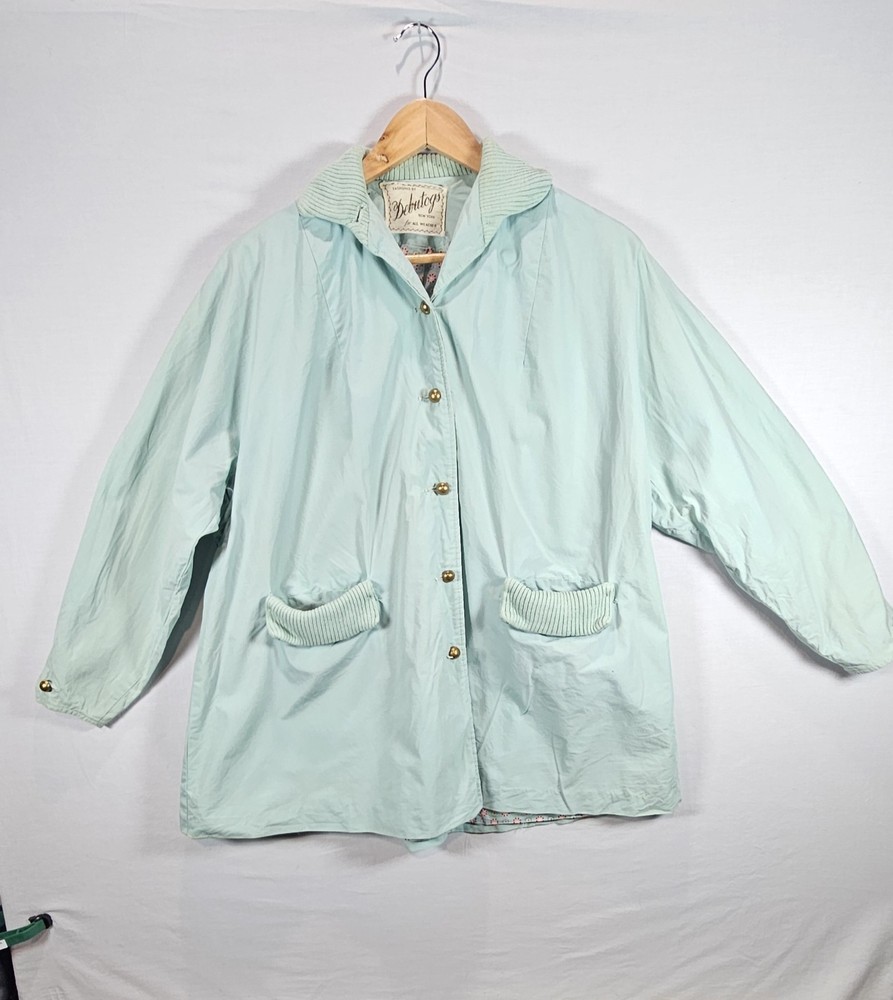 Vintage Debutogs Seafoam All Weather Jacket 80s Retro Coat