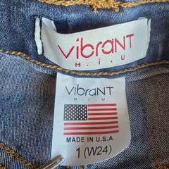 Vibrant MIU Tall Bell Flare High Rise Jeans Dark Wash Size 1 W24 Retro Stretch