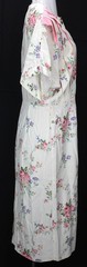 1980s Vintage Dress 40s Style Rayon White Pink Rose Floral Easter Cottagecore 10