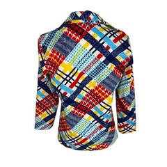 Vintage Bogart of Texas 70s Geometric Patchwork Button Front Shirt Multi Color M