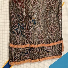 Vintage 20s Beaded Lace Top Drop Waist Tunic Floral Flapper Art Deco Antique