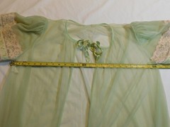 VTG TOSCA LINGERIE OF CALIFORNIA PEIGNOIR SHEER CHIFFON NIGHTGOWN & ROBE LACE M