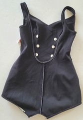 Vintage 1960’s ROBBY LEN Nautical Sailor Swimsuit Pin Up Rockabilly Bathing Suit