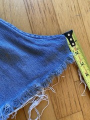 Vtg 80s Lee high waisted denim shorts womens size 7 pleated retro 25 waist SMALL