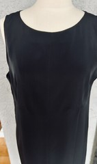 VINTAGE 80’S PRADA BLACK CREPE TANK DOUBLE SEAMED FRONTKNEE LEGNTH DRESS S46