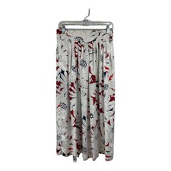 Vintage 80s Howard Wolf Dallas Skirt Blouse Set Red White Blue Abstract Print
