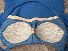 Vintage 1970s Rose Marie Reid Blue Swimsuit Mod GoGo Skirt Built in Bra Retro M