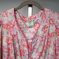 Vintage Laura Ashley Floral Cotton Prairie Midi Dress UK14 US12 Cottagecore GB