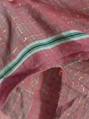 VTG india rayon lurex caftan boho hippie grunge pink gold blue dress 50″ GAUZE