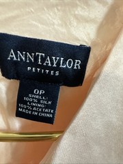 VTG Y2K Ann Taylor Babydoll Dress Sz 0P 100% Silk Coquette Event Cocktail Delica