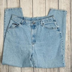 Vintage Riders Blue High Waisted Denim Mom Jeans Petite Size 16P