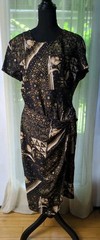 Vintage Coco Bianco Faux Wrap Dress Multicolor Abstract Floral Women’s 12