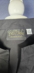 Y2K Bob Mackie Black Cotton Poly Button Up Blouse Western Womens Long Sleeve
