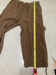 Vtg 90s Y2K Coldwater Creek 100% Linen Cropped Cargo Pants Brown 10 Drawstring