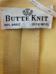 Vtg. 60’s Butte Knit Butter Yellow Wool Double Knit Coat Dress M/L Gold Buttons
