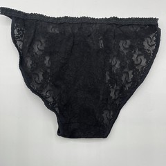 NWT Vintage Sears Kiki Black Panties Lace One Size Fits All Nylon Underwear