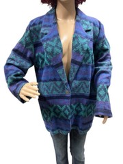 Vintage Bonjour Southwestern Aztec Boho Blazer Jacket Womens Size Large