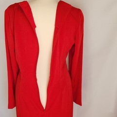 Red Dress Size 8 Vintage Button Cottage Academia Classy Retro Inspired