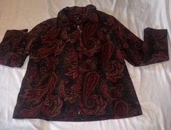 VTG Counterparts Paisley Velour Whimsical Fairy Zip Up Women’s Jacket Size 14