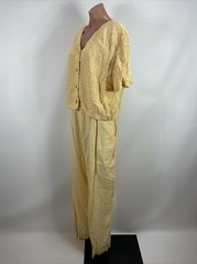 Vintage Yellow D. FRANK Jumpsuit Size M 90s Crop Vest Tapered Leg