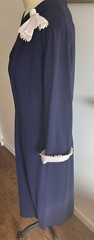 Vintage Herbert Levy Dress Navy Rhinestone Buttons Trim Union Label Size 10/12