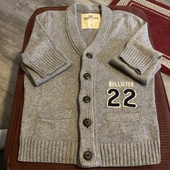 VINTAGE Y2K HOLLISTER MEN’S LETTERMAN STYLE CARDIGAN SIZE LARGE GREY POCKETS