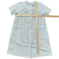 Vintage 1960s Robins Egg Blue Swiss Dot Lace Snap Housecoat